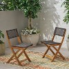 XINGHANZHENXUAN Gray 2-Piece Foldable Wicker Patio Chairs, Frame with Handwoven Seat, Weather-Resistant Chairs for Garden, Poolside, Backyard - 2 of 4
