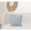20" X 20" Dark Blue And White 100% Cotton Abstract Zippered Pillow - 2 of 4