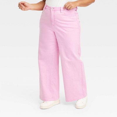 Женские брюки Ava & Viv с высокой посадкой и обычной посадкой по всей длине с широкими штанинами