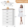 5 Drawers Dresser for Bedroom,Chest of Drawers with Wide Metal Handle,Farmhouse Modern Wooden Tall Dresser - 2 of 4