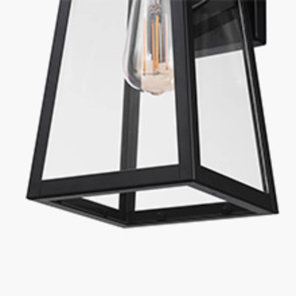 Photos - Chandelier / Lamp Globe Electric 1-Light Matte Black Outdoor Wall Sconce with Clear Glass Shade: ETL Listed, Dimmable, Metal Body