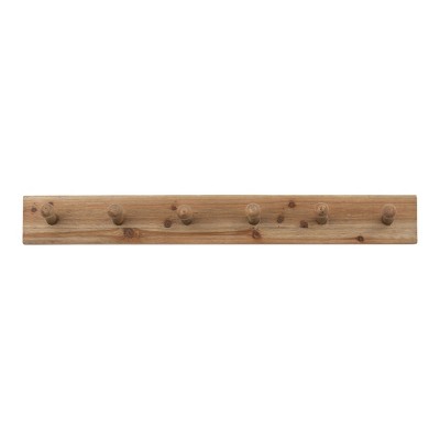 Shaker Peg Natural Wood Decorative Wall Hook with 6 Hooks - Foreside Home & Garden