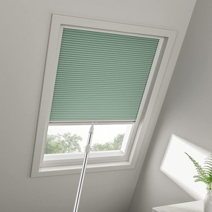 Cordless Skylight Shades 100% Blackout (Aqua Green, 12-51 Wide and 12-74 High) - 1 of 3