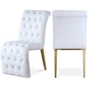 Meridian Furniture,Curve Velvet Dining Chair, Set of 2 - 1 of 4