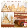 NAYSAYE Christmas Advent Calendar, Wooden 24 Drawers Lighted Village Scene for Table Mantel Reusable Countdown Holiday Gift, Red, 17.8"*3.3"*13.5" - 4 of 4