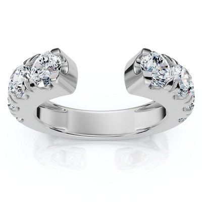 Pompeii3 2Ct Lyric Diamond Open Guard Ring Wedding Band 14k Gold or Platinum Lab Created