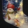 Season's Designs 19-Inch Welcome Snowman with Scarf and Knit Hat Forest Christmas Stocking with LED Lights, Battery Operated, Multicolored Indoor - 2 of 4