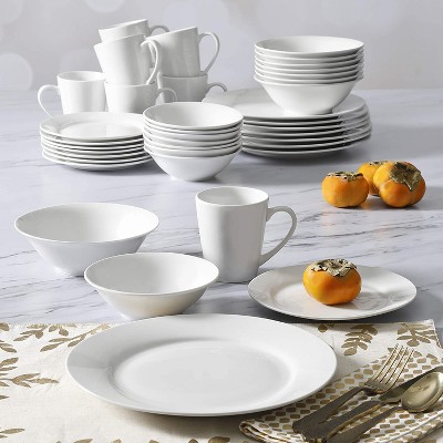 White Porcelain 16-Piece Dinnerware Set, Service for 4