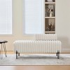 49.6" Upholstered Bench Loveseat with Adjustable Back and Metal Legs, Faux Fur End of Bed Bench for Entryway, Living Room, or Dining Room-Tanpinhause - 4 of 4