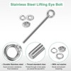 Unique Bargains Stainless Steel Durable Rust-Resistant Eyebolts with Nuts Washers Male Screw for Fastening 10 Pcs - 2 of 4