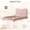Whizmax Kids Bed Frame, Velvet Upholstered Headboard, Low Profile Platform Bed with Wooden Slats, No Box Spring, Noise-Free, Easy Assembly - 2 of 4