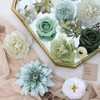 BRINJOY Artificial Greenery Flower Set - 24-Piece Silk Floral Collection with Dahlias, Roses, and Customizable Stems for DIY Weddings & Home Decor - 4 of 4