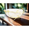 Classic Touch Glass Bowl on Stainless Leaf Stand - 2 of 3