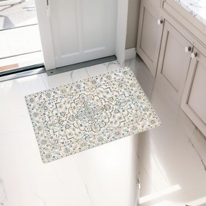Ultra-Thin Floral Area Rug - Stain Resistant Non-Slip Large Carpet for Living Room, Dining Room Home Office - 1 of 4