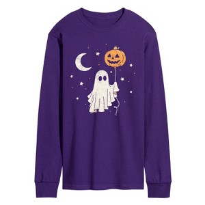 Men's Instant Message Ghost Pumpkin Balloon Long Sleeve Graphic T