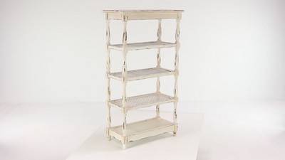 55 Metal and Wood 5 Tiered Wall Shelf White - Olivia & May