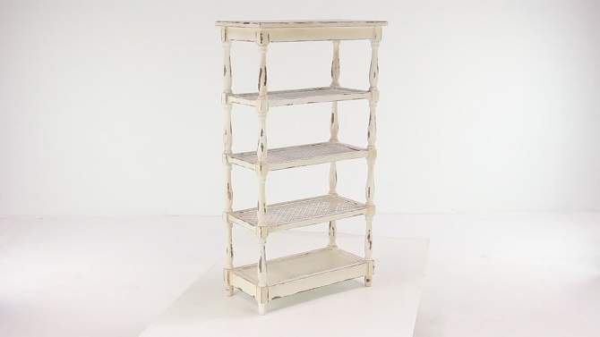 55" Metal and Wood 5 Tiered Wall Shelf White - Olivia & May, 2 of 18, play video