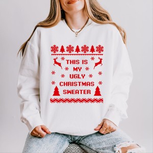 Simply Sage Market Ugly Christmas Sweater Lightweight Garment Dyed Sweatshirt - 1 of 4