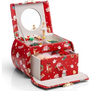 Kids Musical Jewelry Box for Girls with Drawer, Music Box with Ballerina and Stickers - 1 of 4