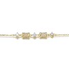 Guili 14K Gold Plated Charm Necklace with Clear Cubic Zirconia and Textured Beads Offers a Sparkling, Detailed Look for Elegant Daily Styling - 2 of 3