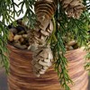 Nearly Natural 2' Artificial Down Swept Cedar Christmas Tree with Pinecones in Rustic Decorative Planter - 4 of 4