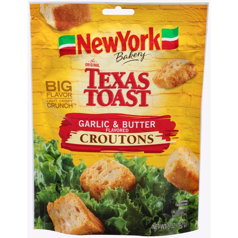 New York Bakery Texas Toast Garlic and Butter Flavored Croutons - 5oz, 1 of 4