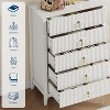Fluted Dresser for Bedroom 42.9" Tall, 5-Drawer Wood Dresser for Bedroom, Modern Chest of Drawers, Storage Organizer Cabinet for Living Room - 3 of 4