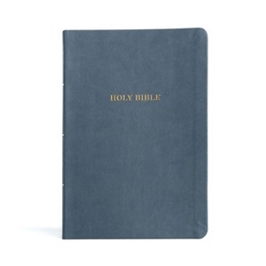 KJV Large Print Thinline Bible, Value Edition, Slate Leathertouch - by  Holman Bible Publishers (Leather Bound) - 1 of 1