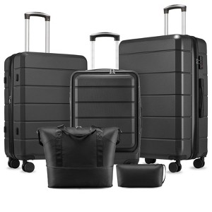 Carry On Front Open Luggage With Laptop Compartment, Airline Approved With Spinner Wheels,TSA Lock, Includes Toiletry Bag - 1 of 4