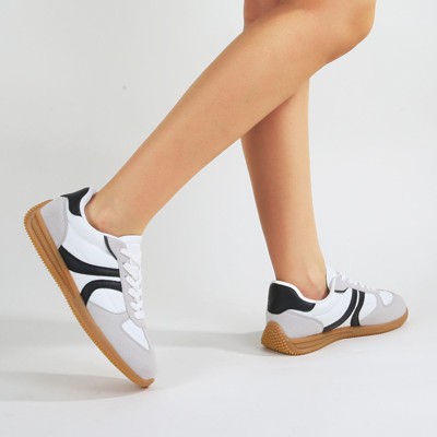 Женские кроссовки BERNESS Women's Lorna Stripe Suede Accents Retro Sneakers Beige 8 — фото 5
