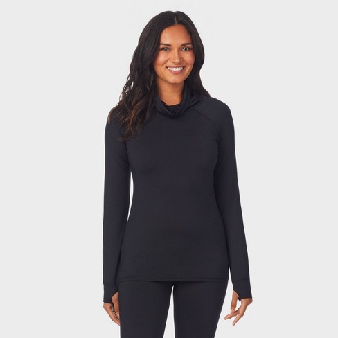 Warm Essentials By Cuddl Duds Women's Thermal Active Balaclava Top - Black  Xl : Target