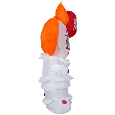 Pennywise Inflatable Halloween Decoration with Red Balloon, 59 Inch