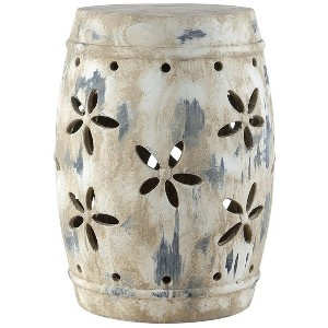 Ilia Garden Stool - Indoor/Outdoor - ACS4589 - Cream - Safavieh - 1 of 2