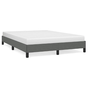 vidaXL Queen Bed Frame, Fabric Upholstered Platform Bed Frame, Dark Gray, No Mattress - 1 of 4
