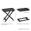 End Table with Removable Tray Top Black - Yorkshire Home: Folding, Portable, 22lb Capacity, Modern Style - 3 of 4
