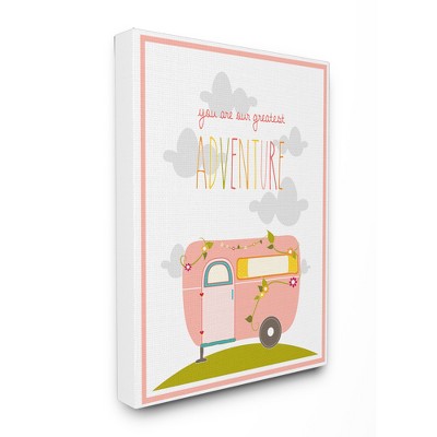 You Are Our Greatest Adventure Art Wall Plaque Pink/Gray Oversized Stretched Canvas Wall Art (24"x30"x1.5") - Stupell Industries