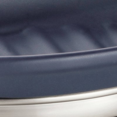 Matte Navy Ceramic and Steel Rectangular Soap Dish