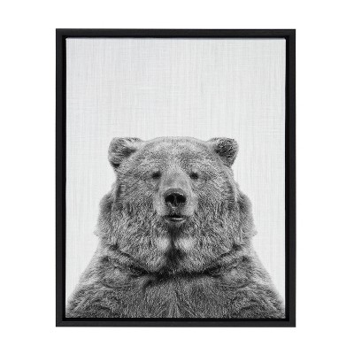 18" x 24" Sylvie Bear Framed Canvas by Simon Te Tai Black - Kate & Laurel All Things Decor