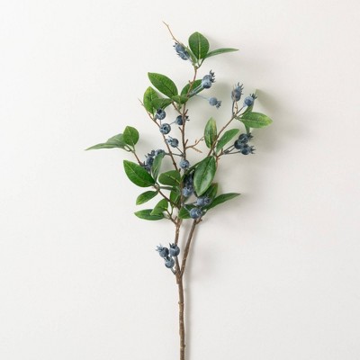 Sullivans Artificial Blue Berry And Foliage Spray 31"H