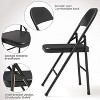Whizmax Solo Classic Home Adult Modern Metal Indoor Auditorium Padded Folding Chairs, Black (Set of 4) - 4 of 4