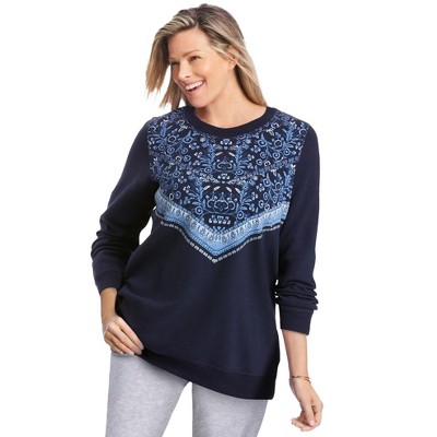 Woman Within Plus Size Printed Sweatshirt