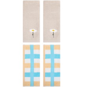 REGALWOVEN 4 Pcs Cotton Bathroom Soft Absorbent Cotton Hand Towels - 1 of 4