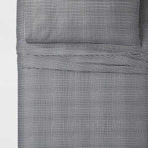 Twin XL 100% Cotton Printed Pattern Sheet Set Black/White Gingham - Threshold