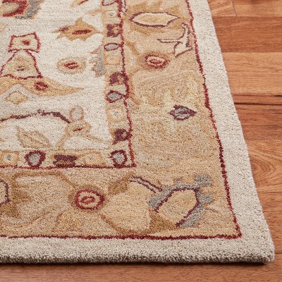 Ivory Elegance Round Handmade Wool Tufted Rug 3'