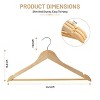 Lux Decor Wooden Hangers Premium Clothe Hangers with 360 Swivel Hook & Shoulder Grooves for Dress Pent & Wardrobe Organizer- Pack of 20/30 (Natural) - 4 of 4