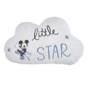 Disney Mickey Mouse Faux Shearling Embroidered Decorative Throw Pillow - Little Star Cloud Shaped - 1 of 4