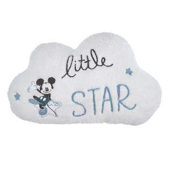 Disney Mickey Mouse Faux Shearling Embroidered Decorative Throw Pillow - Little Star Cloud Shaped