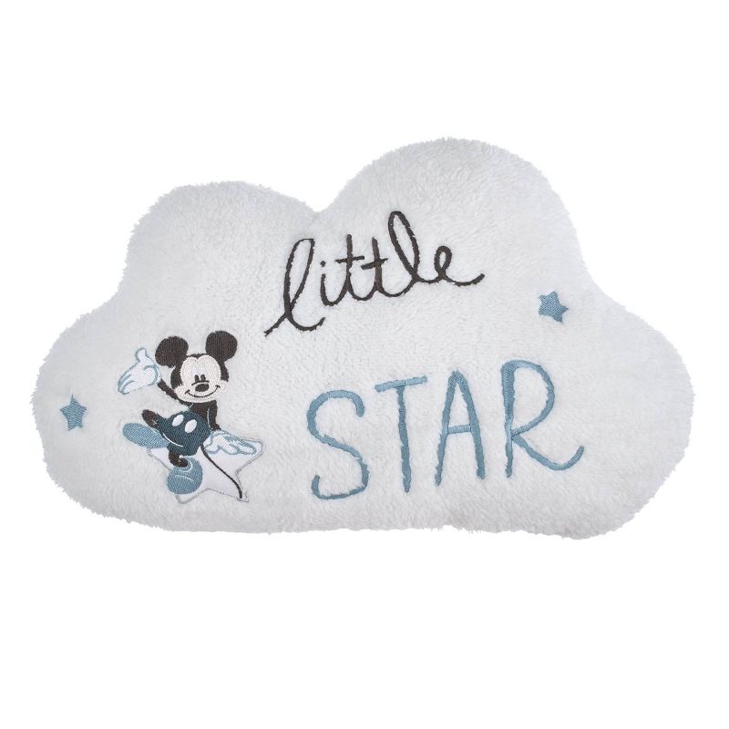 Disney Mickey Mouse Faux Shearling Embroidered Decorative Throw Pillow - Little Star Cloud Shaped, 1 of 5