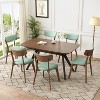 Christopher Knight Home Lara 7 Piece Mid-Century Modern Rubberwood Upholstered Dining Set - 2 of 4
