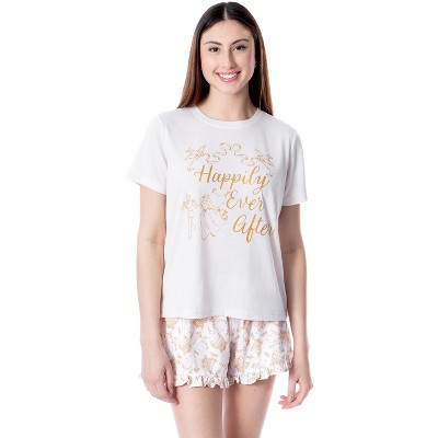 Disney Womens' Princess Cinderella Happily Ever After Pajama Set Short Pink